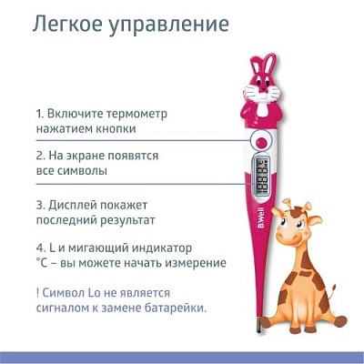 картинка Термометр WT-06 детский "Кролик" от интернет-магазина Ортимед